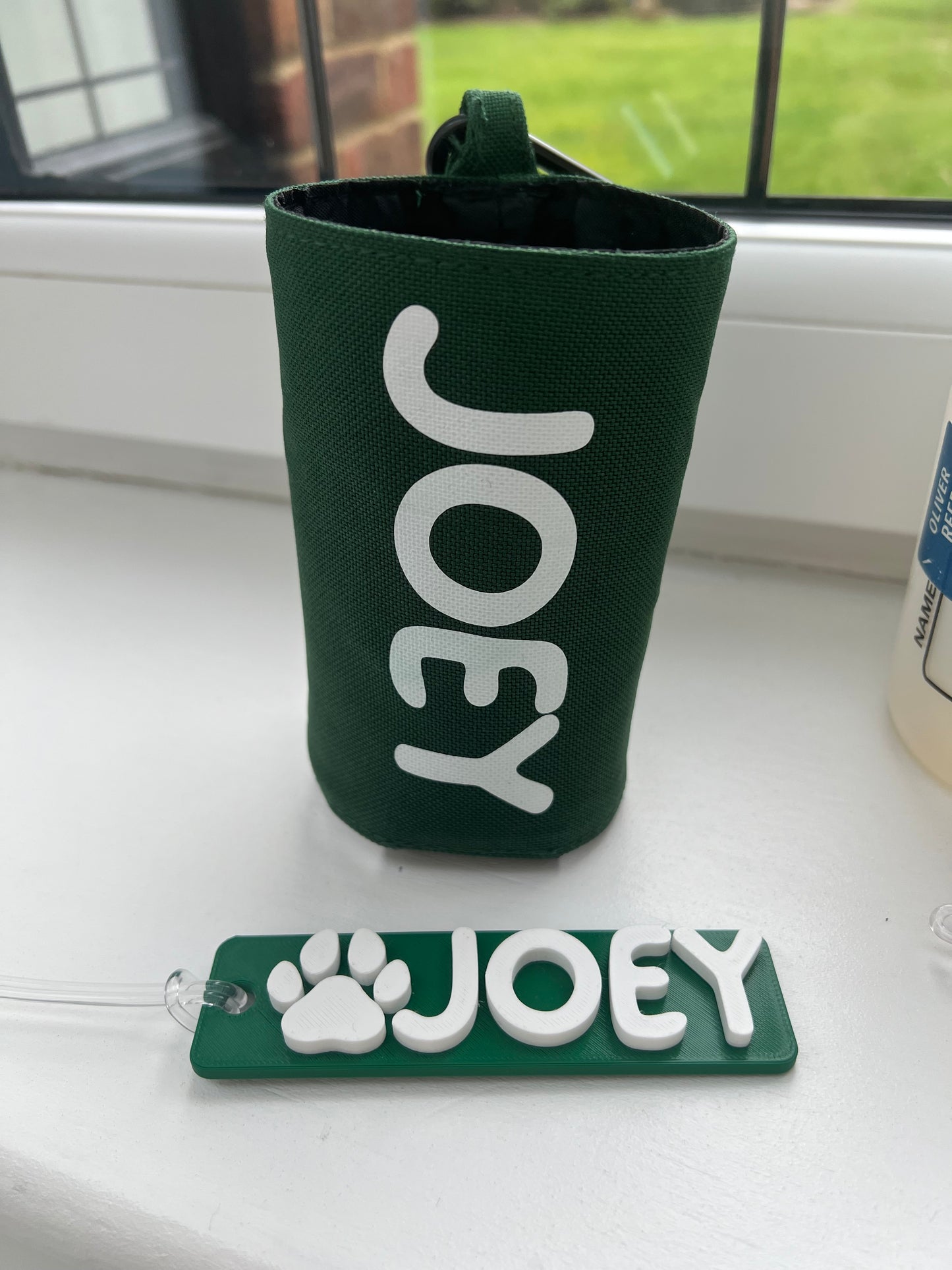 Personalised Water Bottle Holder and Book Bag Tag bundle