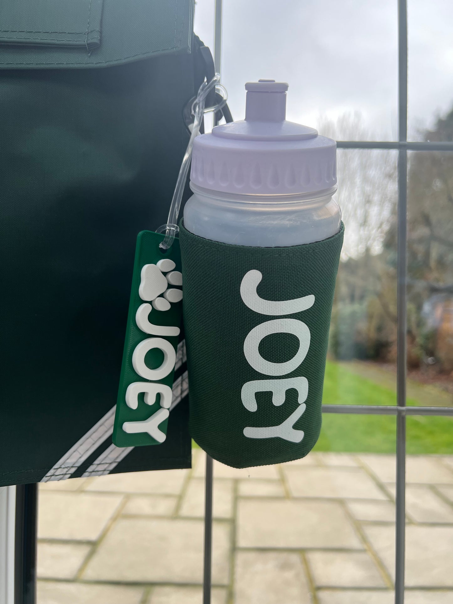 Personalised Water Bottle Holder and Book Bag Tag bundle