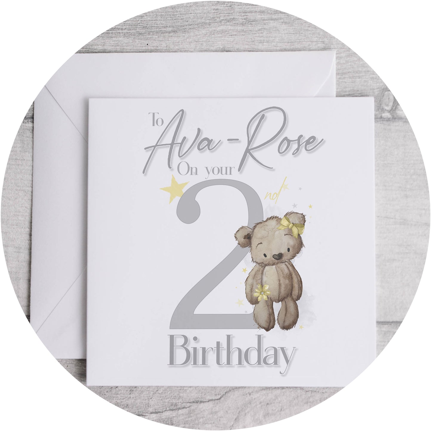 Brown Bear Birthday Card - 1st, 2nd or 3rd Birthday
