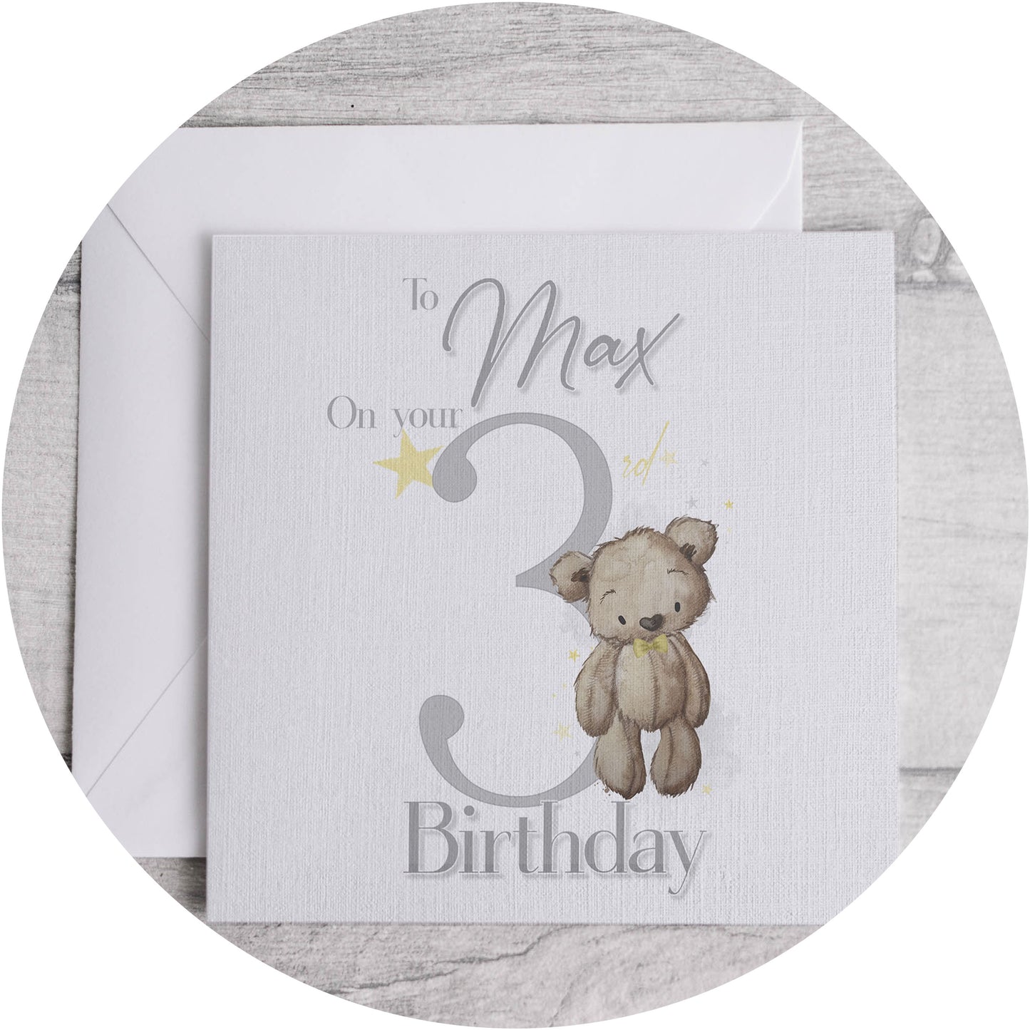Brown Bear Birthday Card - 1st, 2nd or 3rd Birthday