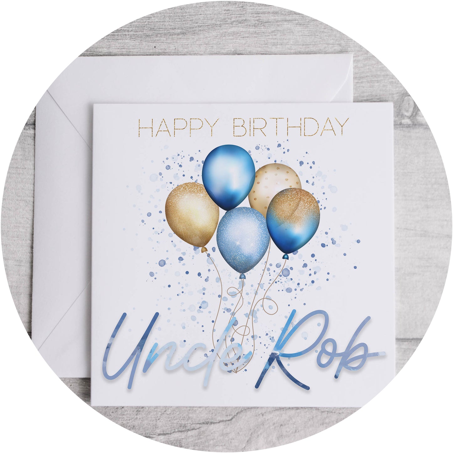 Blue Balloons Birthday Card