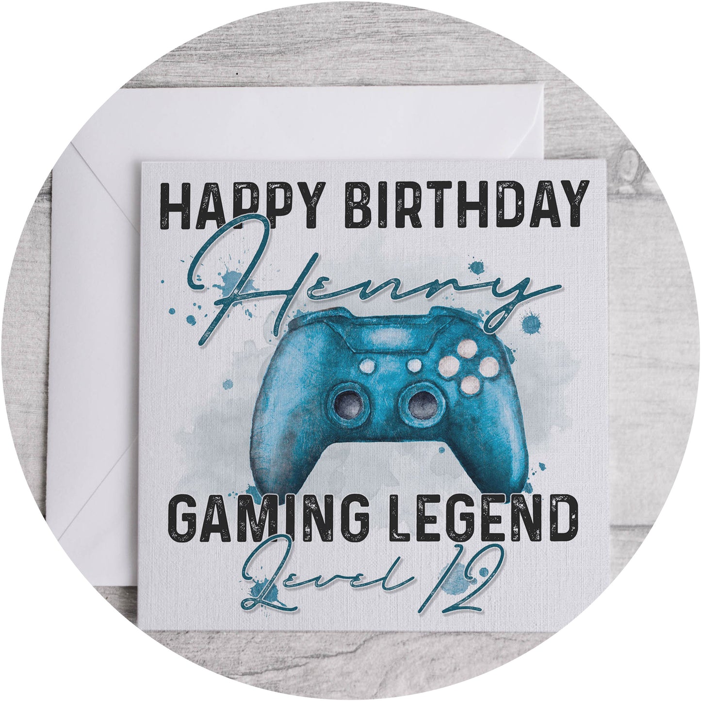 Blue Gamer Style X Card