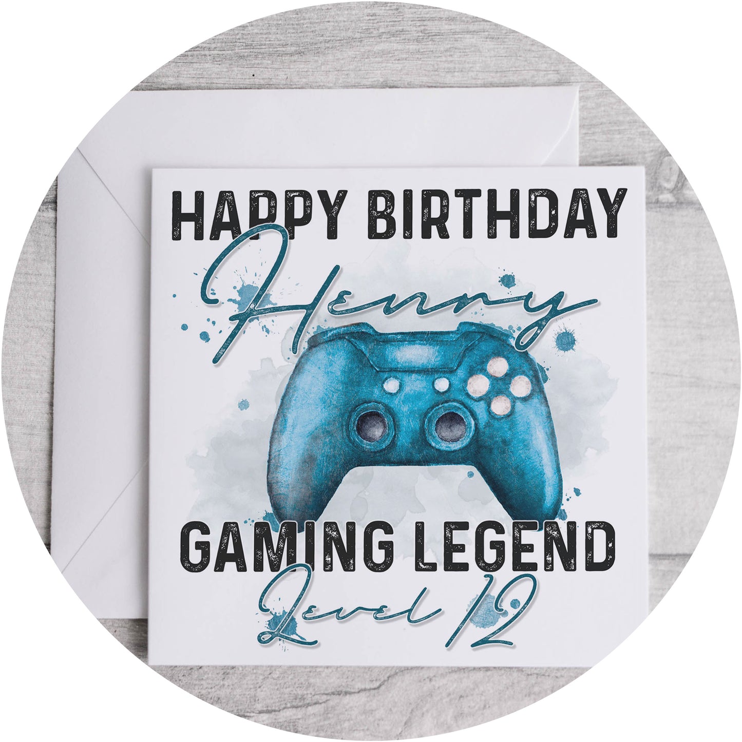 Blue Gamer Style X Card