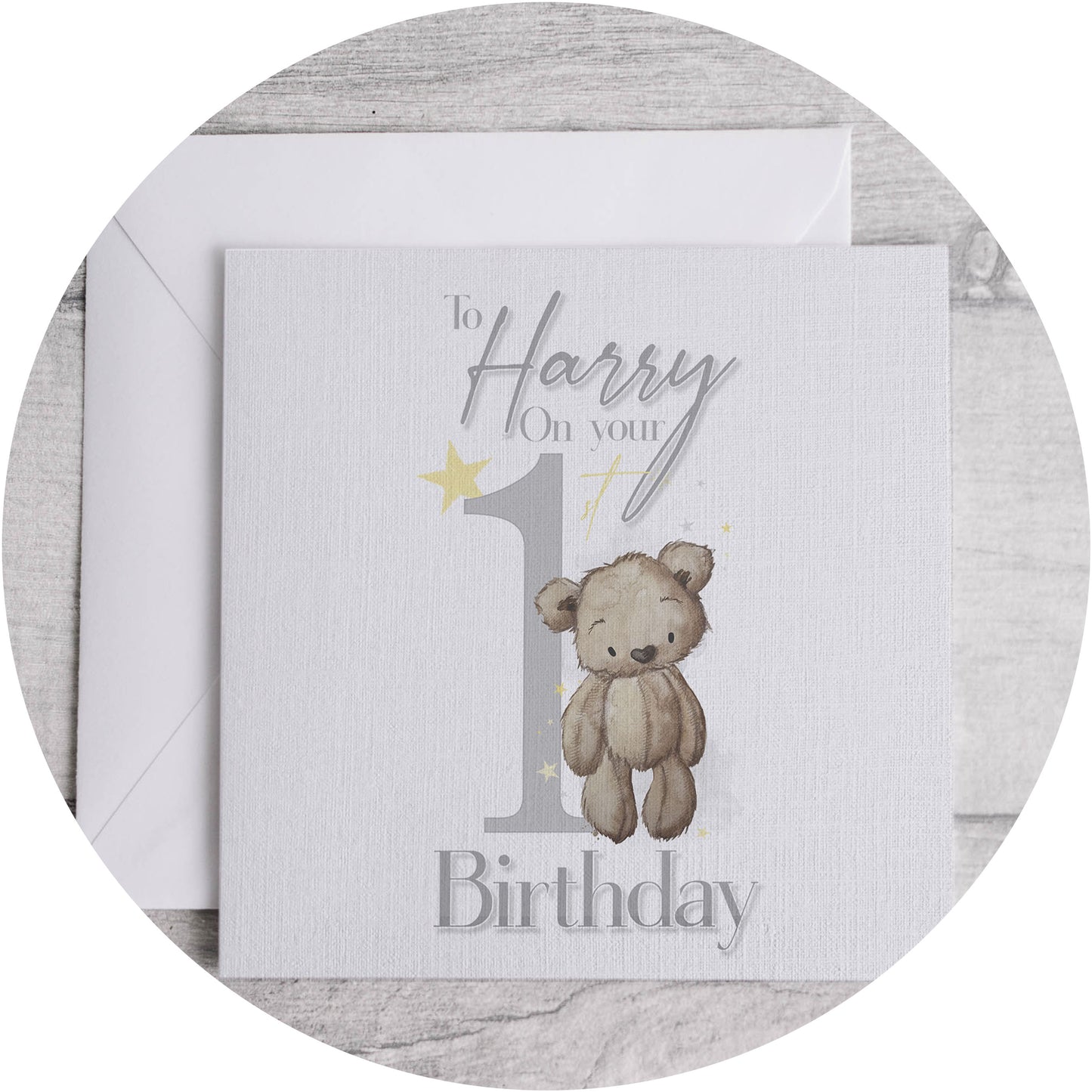 Brown Bear Birthday Card - 1st, 2nd or 3rd Birthday