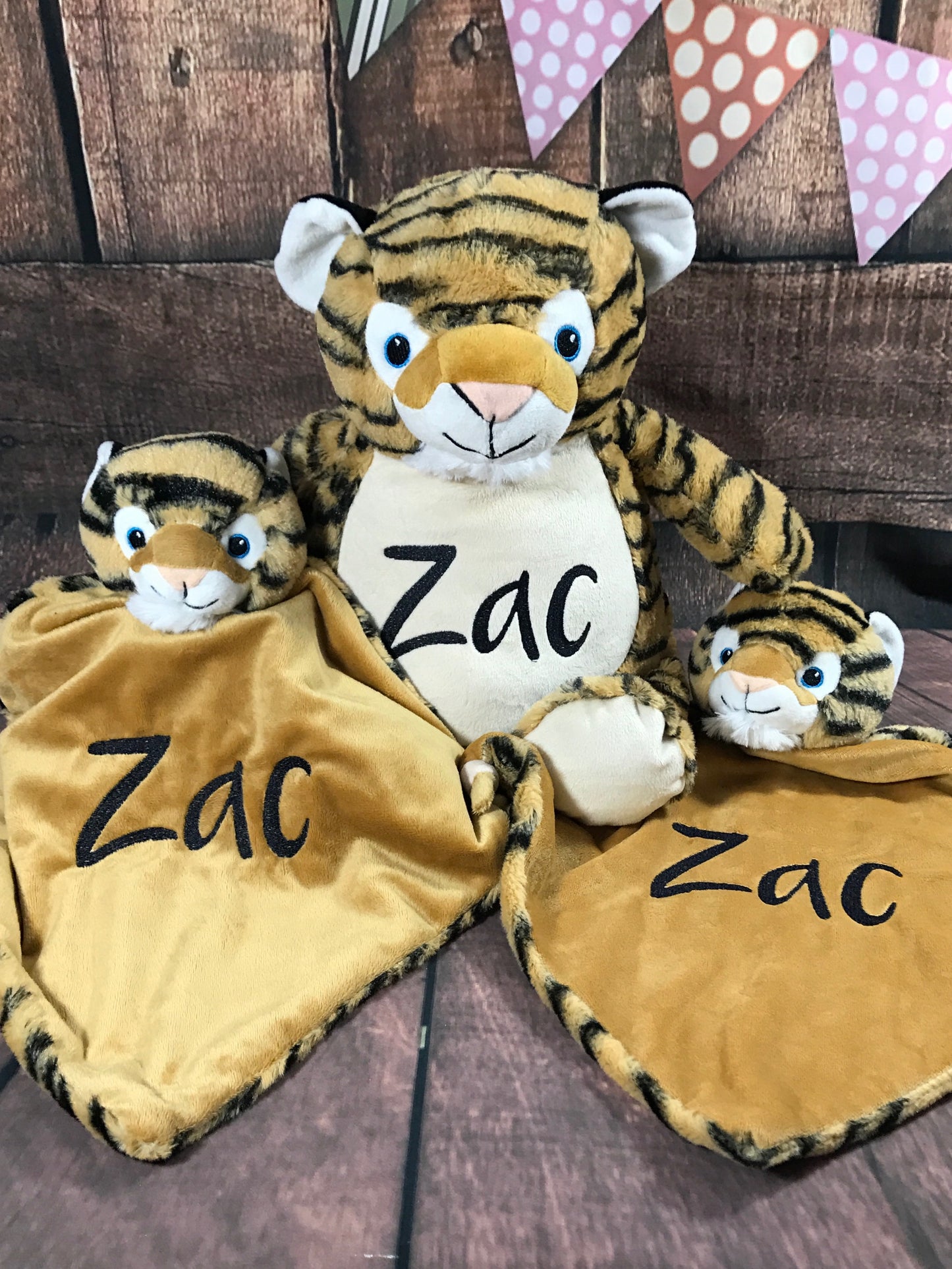 Tiger Blankie with Personalisation by Vinyl and Threads