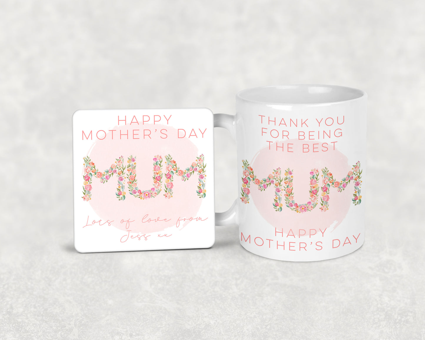 Floral Mother's Day Mug and Coaster Bundle