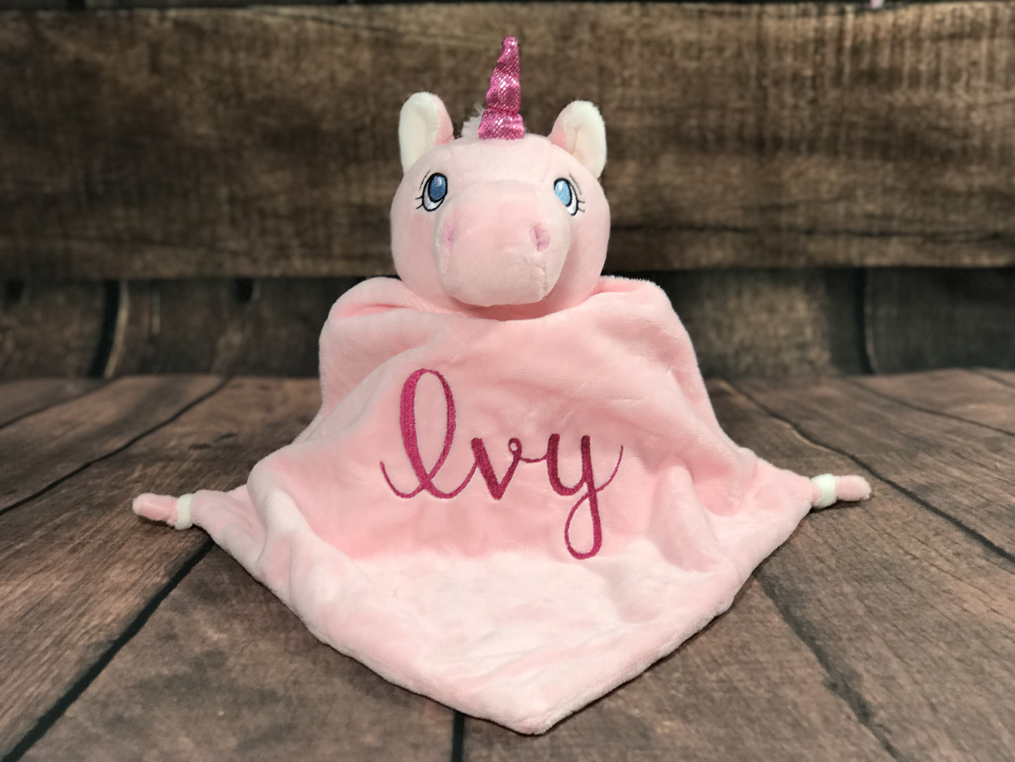 Pink Unicorn Blankie with Personalisation