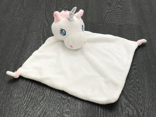 White Unicorn Blankie with Personalisation by Vinyl and Threads