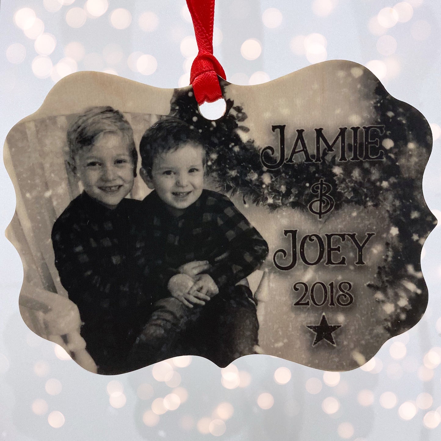 Personalised Wooden Christmas Hanging Decoration