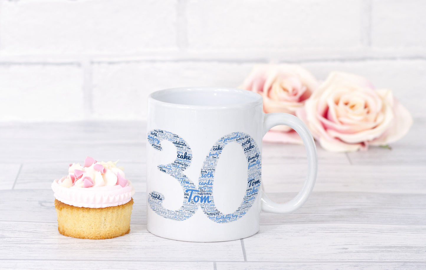 Birthday Word Art Mug by Vinyl and Threads