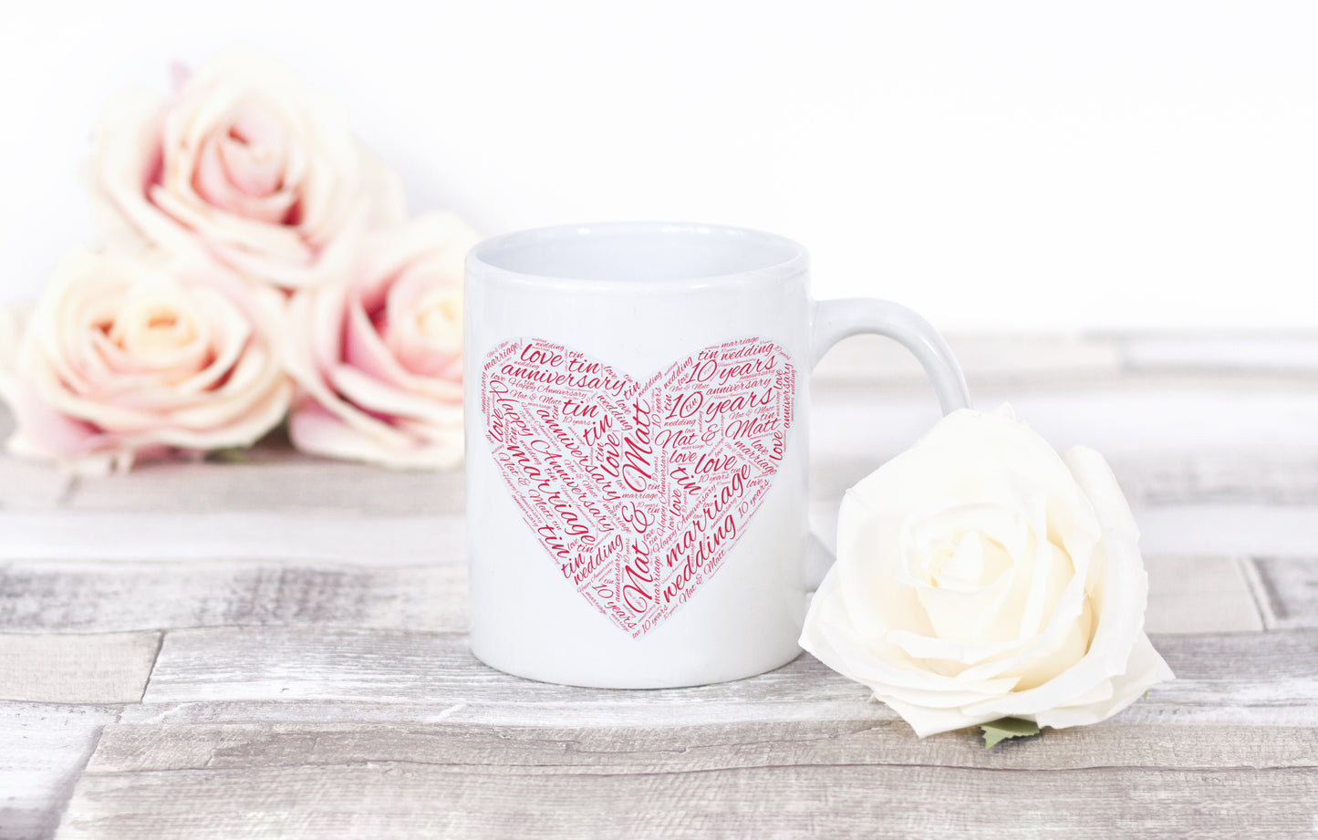 Heart Word Art Mug by Vinyl and Threads