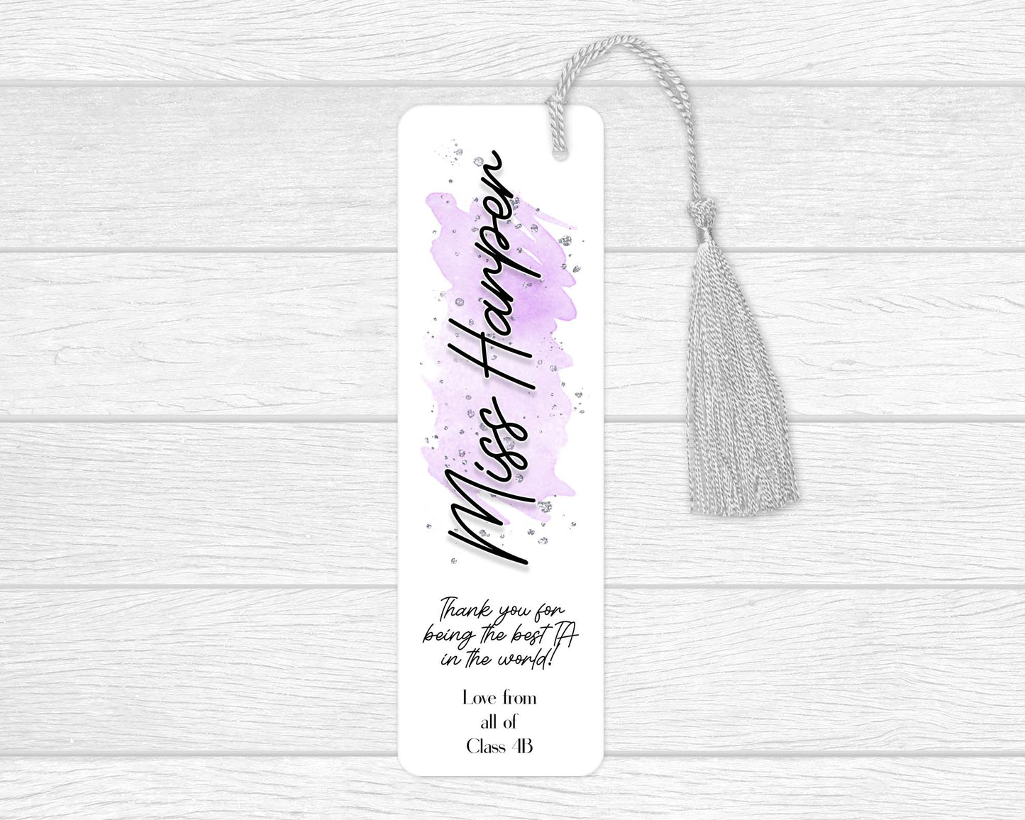 Personalised Watercolour Teacher Bookmark